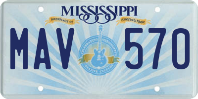 MS license plate MAV570