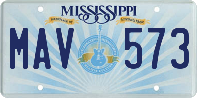 MS license plate MAV573