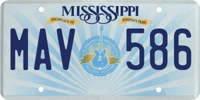 MS license plate MAV586