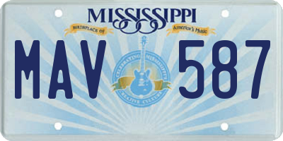 MS license plate MAV587