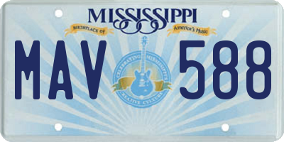 MS license plate MAV588