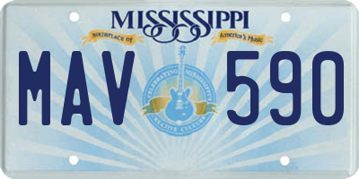 MS license plate MAV590