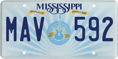 MS license plate MAV592