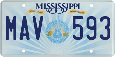 MS license plate MAV593