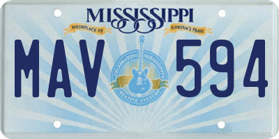 MS license plate MAV594