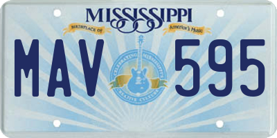 MS license plate MAV595