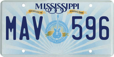 MS license plate MAV596