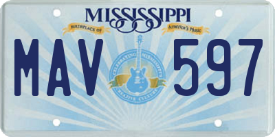 MS license plate MAV597