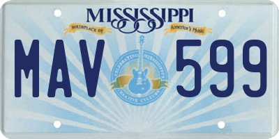 MS license plate MAV599