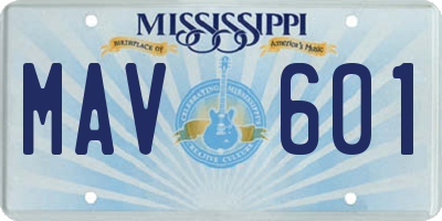 MS license plate MAV601