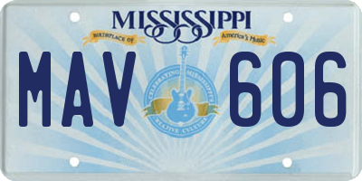 MS license plate MAV606