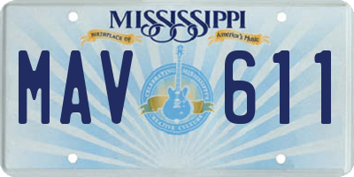 MS license plate MAV611