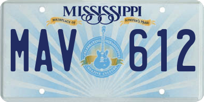 MS license plate MAV612