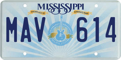 MS license plate MAV614