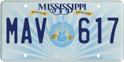 MS license plate MAV617