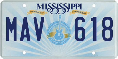 MS license plate MAV618