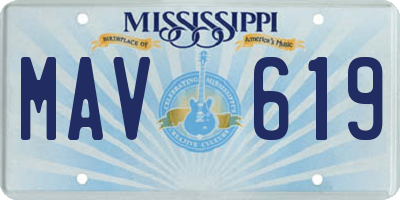 MS license plate MAV619