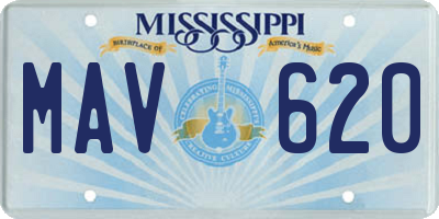 MS license plate MAV620