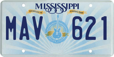 MS license plate MAV621