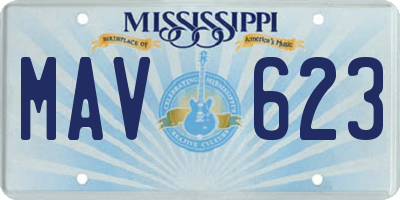 MS license plate MAV623