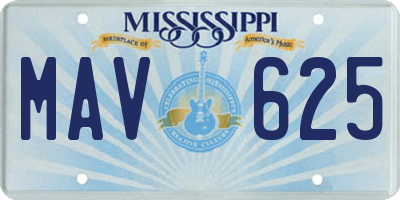MS license plate MAV625