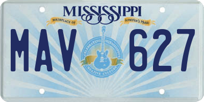 MS license plate MAV627