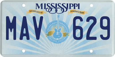 MS license plate MAV629