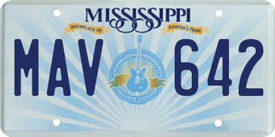 MS license plate MAV642