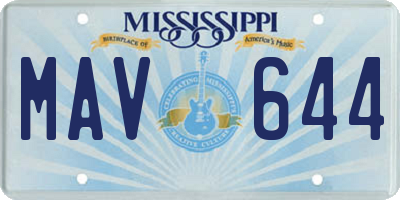 MS license plate MAV644
