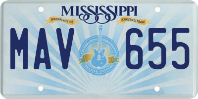 MS license plate MAV655