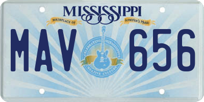 MS license plate MAV656