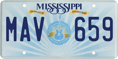 MS license plate MAV659