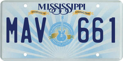 MS license plate MAV661
