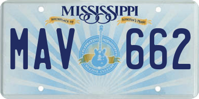 MS license plate MAV662
