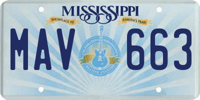 MS license plate MAV663