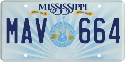 MS license plate MAV664