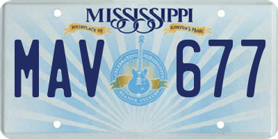 MS license plate MAV677