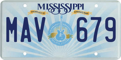 MS license plate MAV679