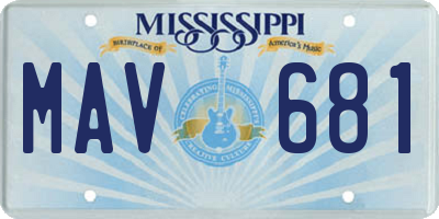 MS license plate MAV681