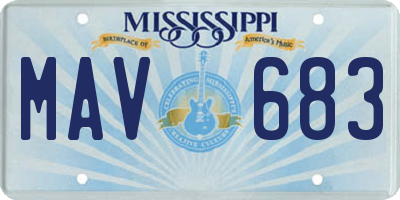 MS license plate MAV683