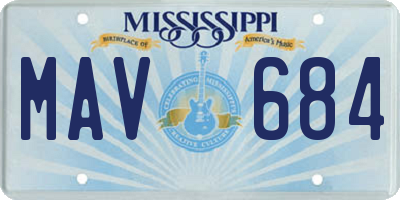 MS license plate MAV684