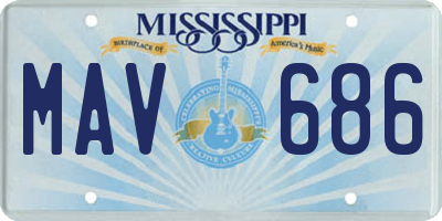 MS license plate MAV686