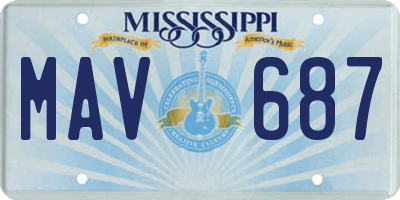 MS license plate MAV687