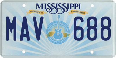 MS license plate MAV688