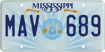 MS license plate MAV689
