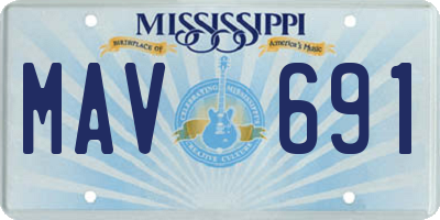 MS license plate MAV691