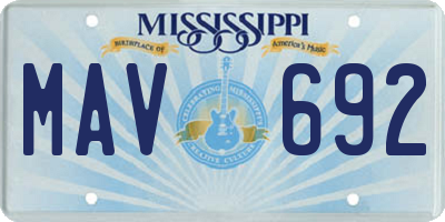 MS license plate MAV692