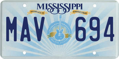 MS license plate MAV694