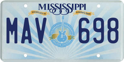 MS license plate MAV698