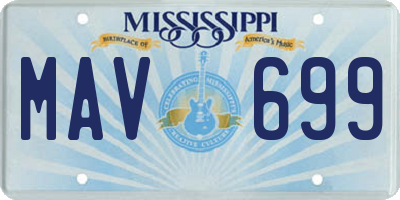 MS license plate MAV699